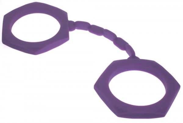 Schicke Handschellen - Fesseln aus lila Silikon - BDSM Einsteigerspielzeug