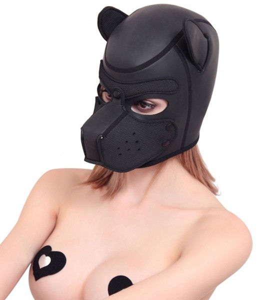 BDSM Haube "Hund" - Fetisch Maske aus veganem Kunstleder