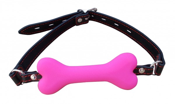 Mundknebel "Hundeknochen" - trendiges Erotik und BDSM Toy aus pinkem oder schwarzem Silikon