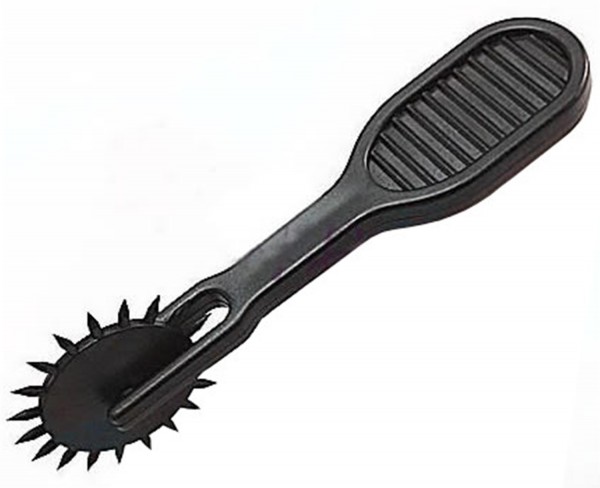 Kleines schwarzes BDSM Nervenrad aus Kunststoff