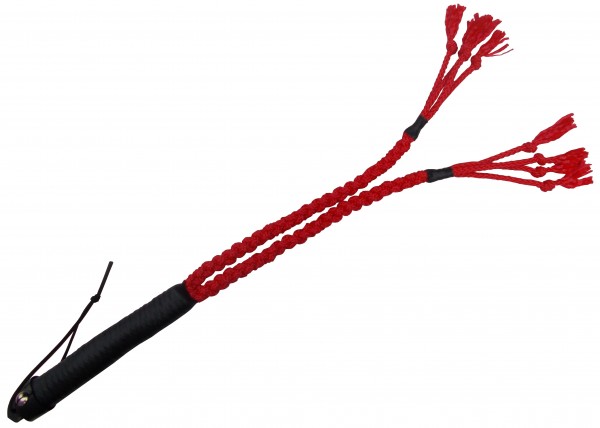 Rote 2 Tails Seilpeitsche mit Knoten